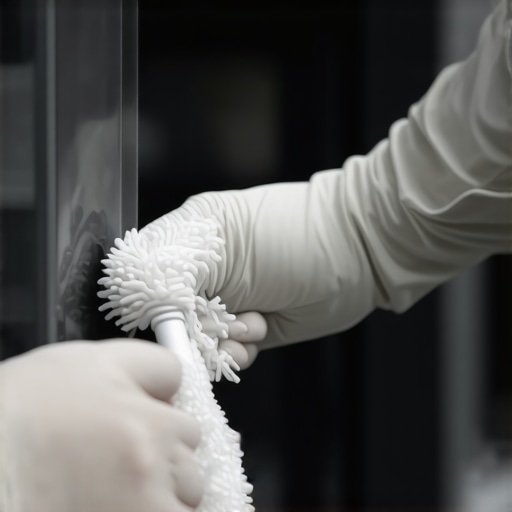 Effective Washing Machine Seal Cleaning Technique Person using a brush to clean washing machine door seal to prevent mold and buildup
