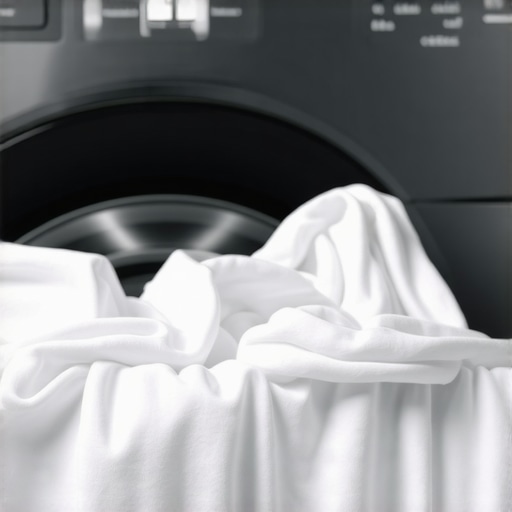 Close-up of washing machine drum with laundry showing capacity usage.